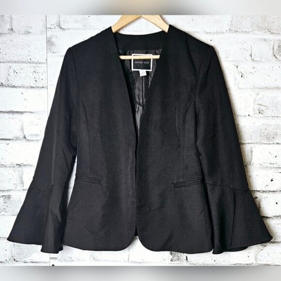 Another Story Jackets & Blazers - Another Story Black Open Front Bell Sleeve Blazer Medium Business Casual